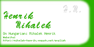henrik mihalek business card